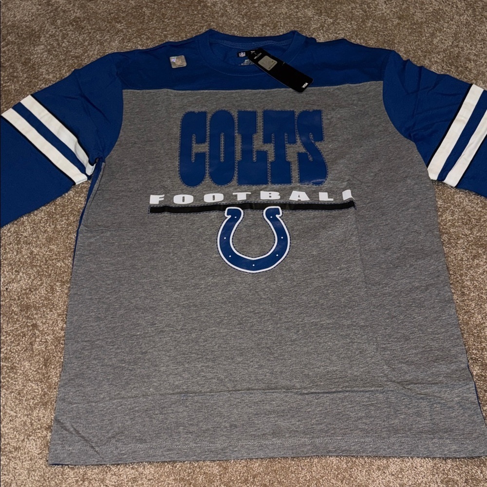Fanatics Blue and Gray Colts Long Sleeve Tee - large NWT. DD